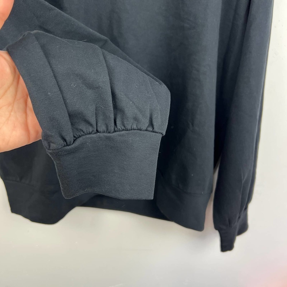 Pact Peek A Boo Crew Sweatshirt Black Open Back Womens Size: M - Picture 5 of 9